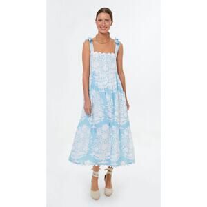 Juliet Dunn Pastel Blue Palladio Tie Shoulder Midi Dress Tuckernuck Ric Rac